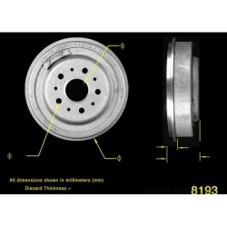 Tamburo del freno posteriore 10" x 1.75" Ford