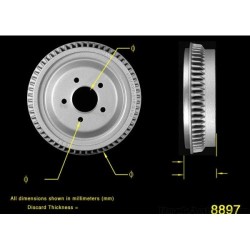 Tambour de frein arrière 11" Ford