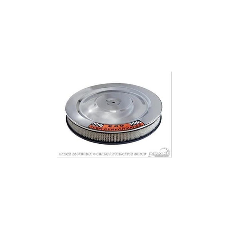 Chrome air box with air filter for 2-3 and 4 barrel carburetor