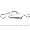 Kit autocollant / sticker de bas de caisse Mustang GT 1967 coupé/Fastback/Cabriolet
