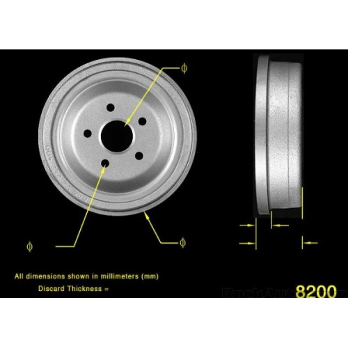 Bremstrommel 11" x 2,5" Ford