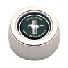 Botón de bocina cromado para volante de madera con Logo Mustang