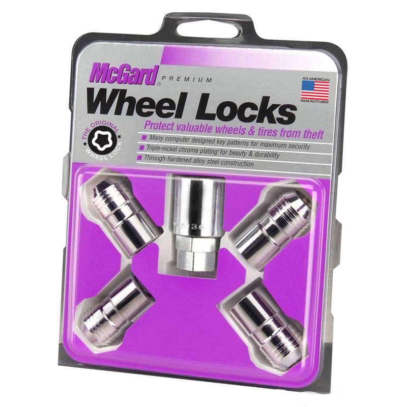 Set of 4 chrome locking wheel nuts